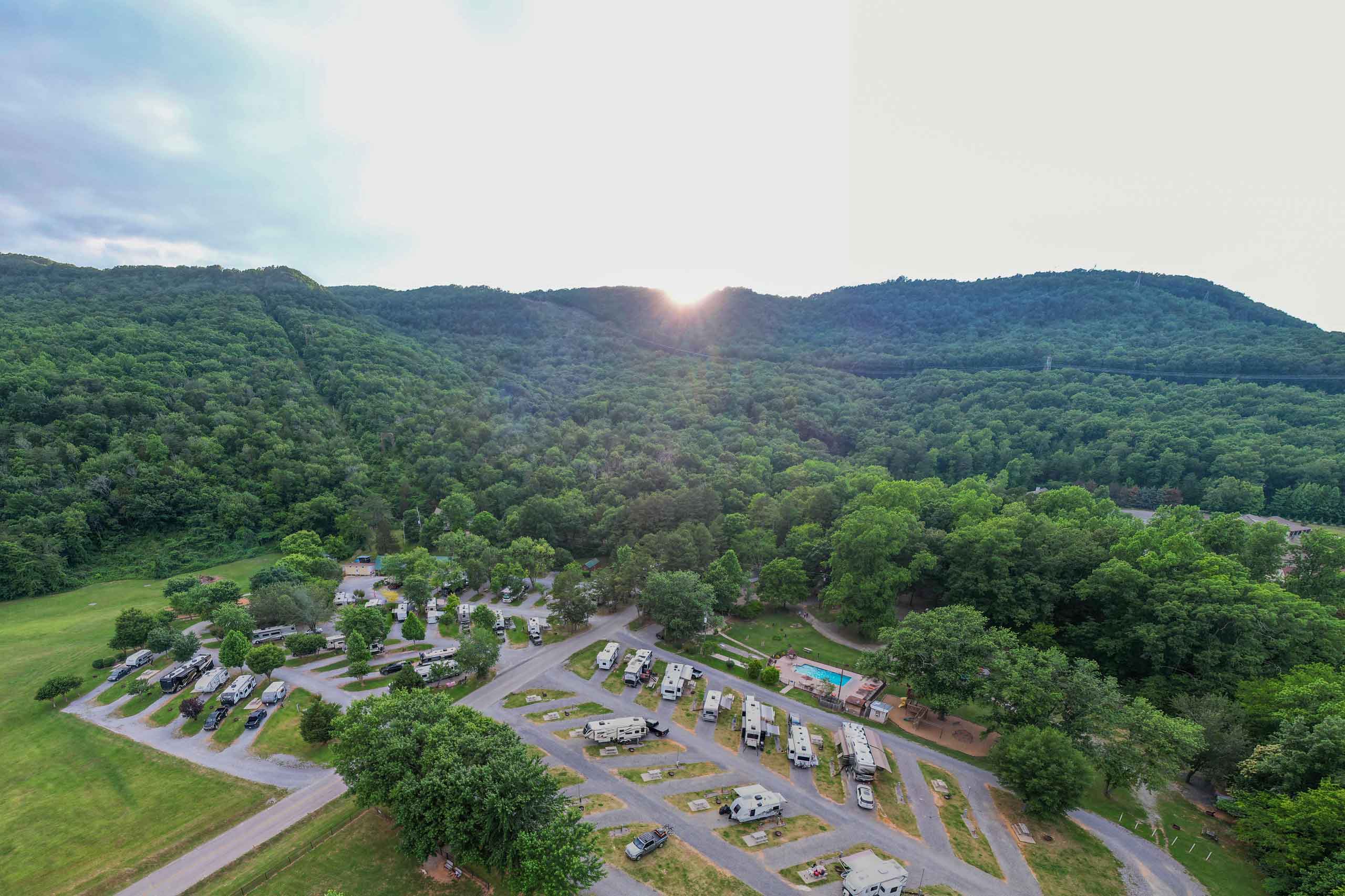 Raccoon Mountain Campground - Aerial